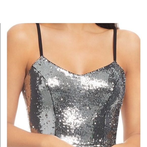 Silver Sequin Evening Gown - Picture 2 of 4